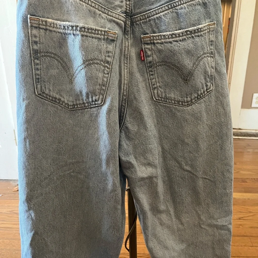 Levi's Premium High Rise Loose Tapered Distressed Denim Jeans